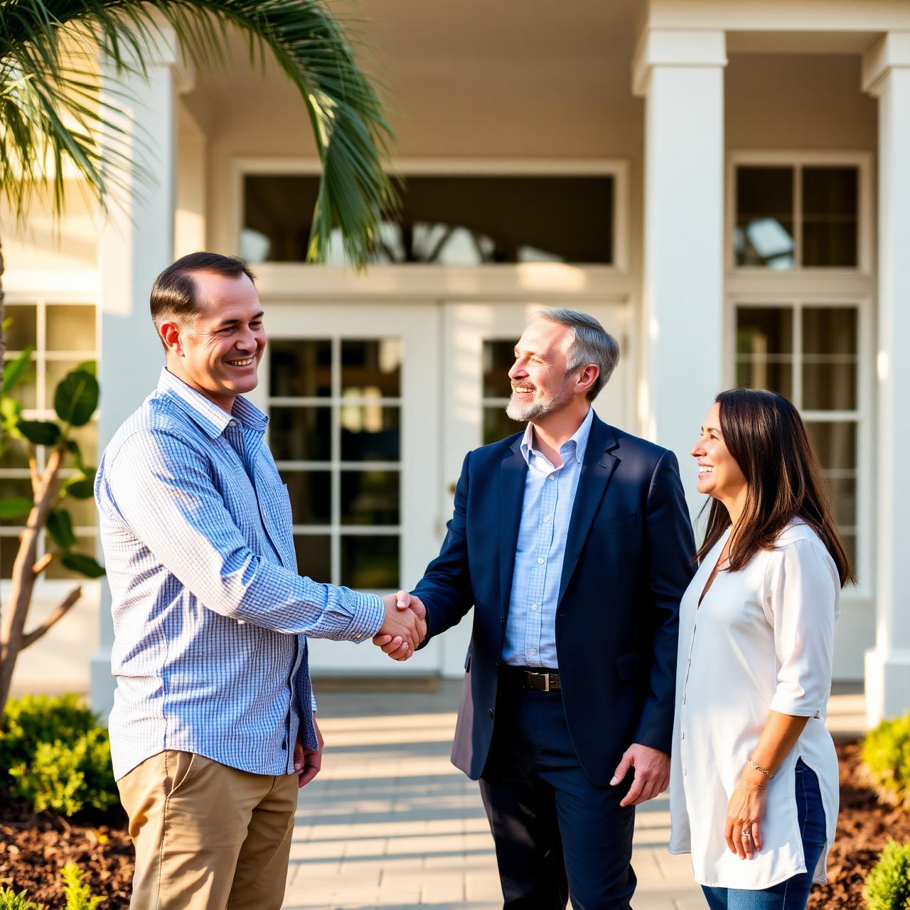 Property manager meeting with homeowners